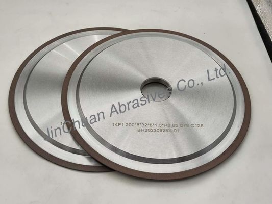 R0.65mm Rein Bond CBN چرخ آسیاب برای تیز کردن رول کاربید وولفستم 200mm