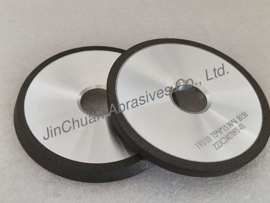 چرخ آسیاب رزین بوند CBN خاکستری 1V1 75mm با 10 درجه برای کارایی Gashing