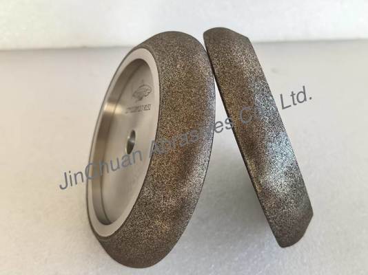 چرخ سنگ تیزکن Woodmizer با رنگ کهربایی و مشکی برای تیز کردن تیغه اره نواری Woodmizer، دیسک های 5، 6 و 8 اینچی