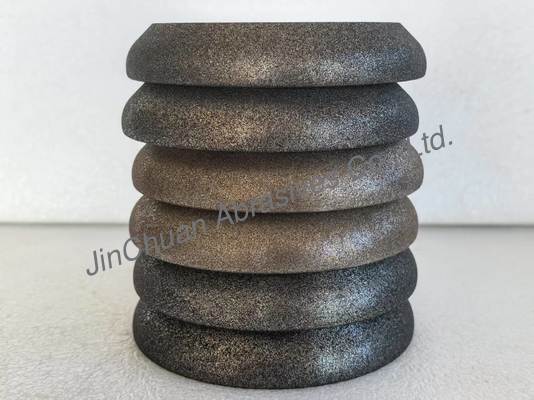 چرخ سنگ تیزکن Woodmizer با رنگ کهربایی و مشکی برای تیز کردن تیغه اره نواری Woodmizer، دیسک های 5، 6 و 8 اینچی