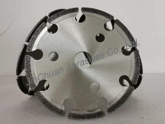 چرخ های سنگ زنی 5 اینچی آبکاری شده با شکاف Dinasaw ABN/CBN Cyclone Grinding Wheel